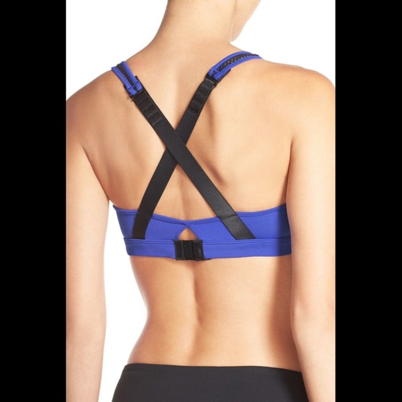 NWT Wacoal [ 36 A/B ] Impact Mesh Cross Back Sports Bra in Dazzling Blue‎ - Picture 12 of 12